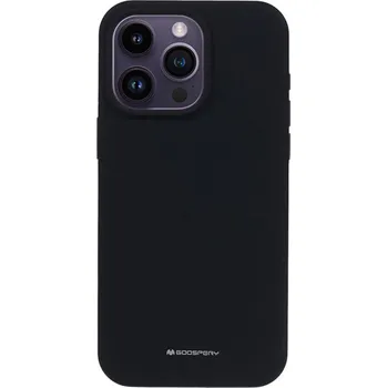 Pouzdro na mobilní telefon Kryt MERCURY Silky-Soft pro Apple iPhone 15 Pro - příjemný na dotek - silikonový - černý