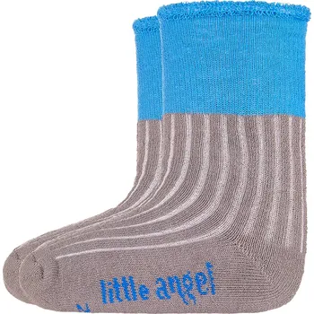 Kojenecké oblečení Little Angel ponožky froté Outlast® - tm.šedá/modrá Velikost: 15-19 | 10-13 cm