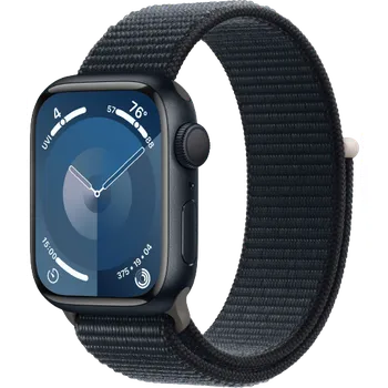 Apple Watch Series 9 41 mm, temně inkoustový hliník s temně inkoustovým provlékacím řemínkem