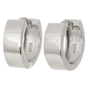 Náušnice Dámské stříbrné náušnice hladké 15 mm STNAU1571F