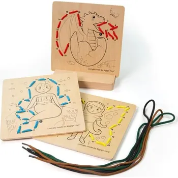 Bigjigs Toys Provlékání podle čísel Pohádky