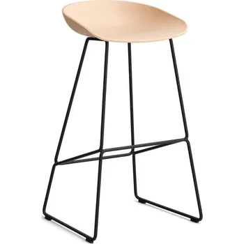 Barová židle HAY Barová stolička AAS 38 High Black Powder Coated Steel, pale peach
