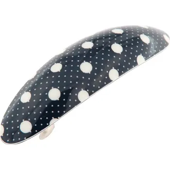 Spona do vlasů ve tvaru oválku, černé barvy s puntíky 8000298-10