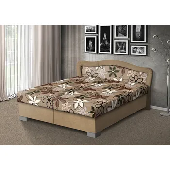 Postel Nabytekmorava Čalouněná postel s úložným prostorem SÁRA 170 typ roštu: POLOHOVACÍ, barva čalounění: BÉŽOVÁ/Mega 17 hnědá