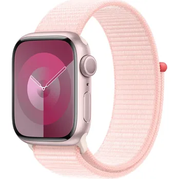Apple Watch Series 9 41 mm, růžový hliník se světle růžovým provlékacím řemínkem