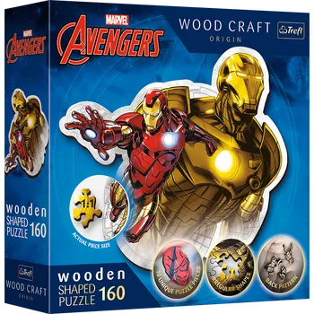 Hračka TREFL Wood Craft Origin puzzle Odvážný Iron Man 160 dílků