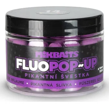 Boilies Mikbaits Plovoucí Boilie Fluo Pikantní švestka 150 ml 18 mm