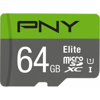 Paměťová karta Karta PNY Elite MicroSDXC 64 GB Class 10 UHS-I/U1 A1 V10 (P-SDUX64U185GW-GE)