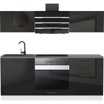 Kuchyňská linka Kuchyňská linka Belini Premium Full Version 180 cm černý lesk s pracovní deskou SOPHIA INF SOPHIA/0/WT/B/B/B1