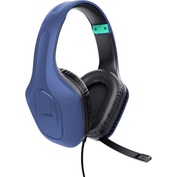 Sluchátka Trust GXT415B ZIROX Headset uzavřená (Over Ear) kabelová stereo modrá Gaming