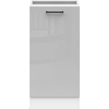 Šatní skříň Brwcz JUNONA TAFLA BBL D1D/40/82 L bílá/světle šedý lesk ( BEZ PRAC. DESKY! ) / 3BAL/