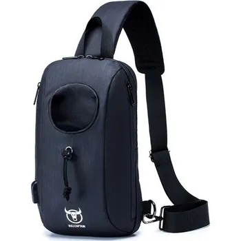 Bullcaptain taška přes rameno s USB Borgar Modrá 6L BULLCAPTAIN 97k-cube