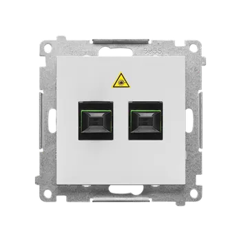 Elektrická zásuvka SIMON TGS2.01/114 Zásuvka optická 2 násobná SC/APC (přístroj s krytem) bílá