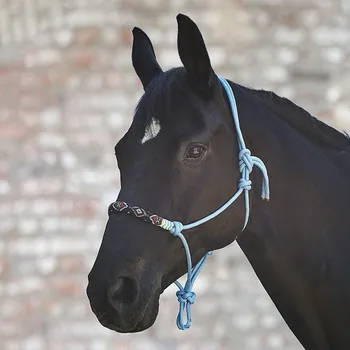 Provazová ohlávka pro koně Waldhausen Pearls černá - vel. pony