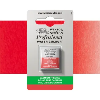 Vodová barva Akvarelová barva Winsor & Newton Professional, půlpánvička - Cadmium Free Red