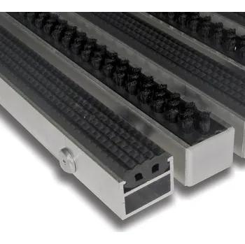 Rohožka Hliníková gumová čistící vstupní venkovní kartáčová rohož Alu Extra - 60 x 90 x 2,7 cm