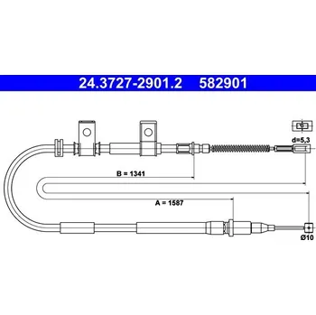 Lanko parkovací brzdy Tažné lanko, parkovací brzda ATE 24.3727-2901.2