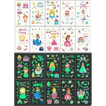 Odstranitelné tetování Glow Tattoo Tetovací obtisky svítící ve tmě Princezny