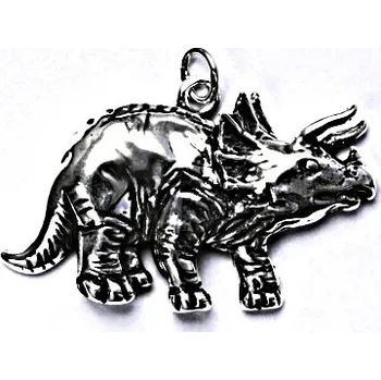 Přívěsek Stříbrný přívěsek dinosaurus Triceraptost - P182 (Stříbrný přívěsek dinosaurus)