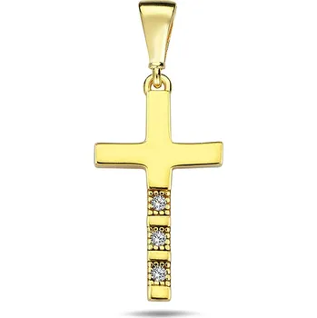 Přívěsek Lillian Vassago Zlatý přívěsek křížek se zirkony LLV98-GP083Y