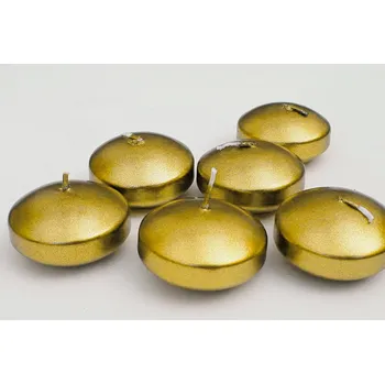 Svíčka LIMA plovoucí svíčky - čočky (6 ks) - METAL zlatá