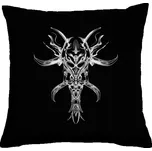 Polštář bavlněný s potiskem Polštář černý - Temná maska s ostny