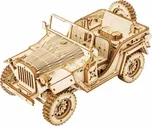 RoboTime 3D dřevěné puzzle Vojenský džíp, přírodní