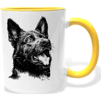 Hrnek - pes Německý ovčák Barva: Žlutá