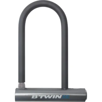 Zámek na kolo DECATHLON Zámek na kolo U 500 KAŠTANOVÁ|ŠEDÁ