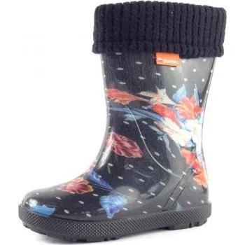 Dívčí obuv Demar dětské holínky HAWAI Lux Print KVĚTY AM, velikost 26-27