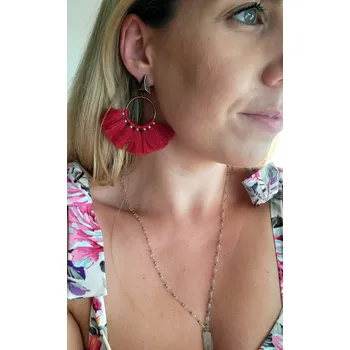 Náušnice Náušnice červené s třásněmi