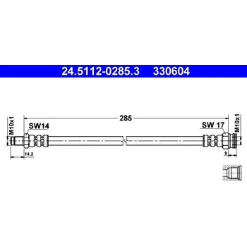 Brzdový systém Brzdová hadice ATE 24.5112-0285.3