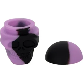 Qnubu Silicone Rosin Lebka 3 ml, silikonové pouzdro (Rosin Silicone Skull je malé silikonové nelepivé pouzdro na uchovávání pylových extraktů. Objem 3 ml, tvar lebka, mix barev.)