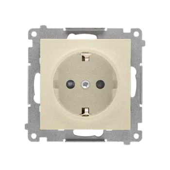 Elektrická zásuvka SIMON TGSZ1CZ.01/144 Zásuvka Schuko 1 násobná (přístroj s krytem), se clonkami, 16 A / 250 V~, bezšr