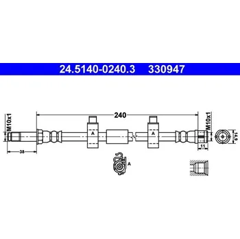Brzdový systém Brzdová hadice ATE 24.5140-0240.3