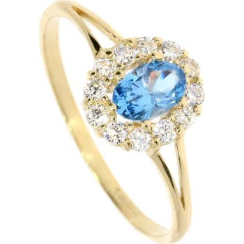 Šperk Zlatnictví Helios Prsten se zirkony B47598 Velikost: 58, Váha: 1,55g