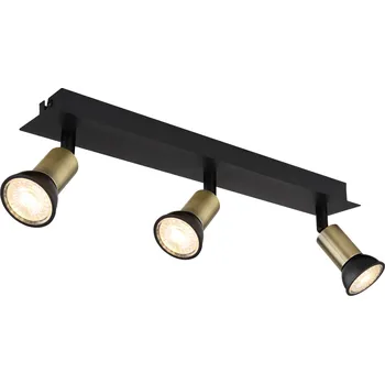 Bodové svítidlo Globo 57998-3B | DREW bodové svítidlo | 3x GU10 | černá | Š: 40 cm |