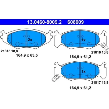 Brzdová destička Sada brzdových destiček, kotoučová brzda ATE 13.0460-8009.2