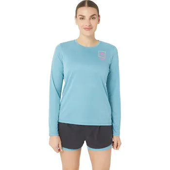 Dámské tričko Dámské Tričko s dlouhým rukávem ASICS FUJITRAIL LOGO LS TOP 2012C710-401 – Modrá M