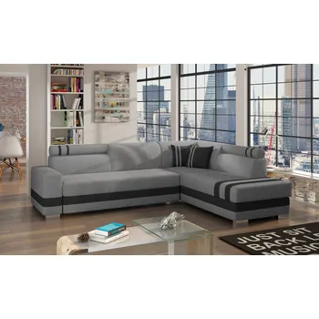 Sedací souprava Rozkládací rohová sedačka RENÉ světle šedá / šedá