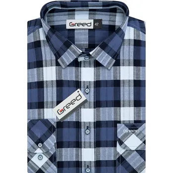 Pánská košile Pánská košile GREED sportovní, modro-bílé károvaná SD385, dlouhý rukáv, vel. 46