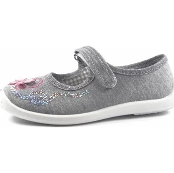Dívčí bačkory Přezůvky balerínky NAZO 001HA šedé, velikost 28