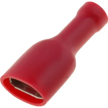 Elektrická zásuvka Faston 4,8x0,8mm zásuvka celoizol červený