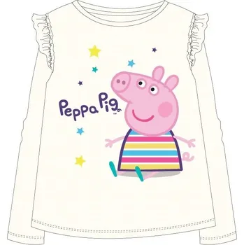 Dívčí oblečení Tričko Peppa Pig Stars, vel. 92-110cm, krémové Velikost: 104cm