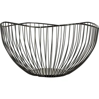 Dekorativní kovová mísa na ovoce a zeleninu 25,5 cm černá