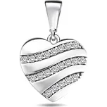 Lillian Vassago Originální přívěsek z bílého zlata, srdce se zirkony LLV98-GP066W