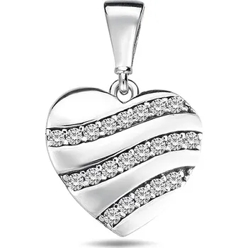 Přívěsek Lillian Vassago Originální přívěsek z bílého zlata, srdce se zirkony LLV98-GP066W