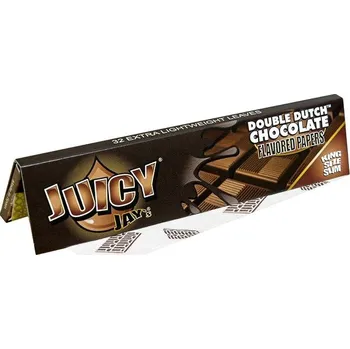 Papírky JUICY JAY'S King Size, Double Dutch Chocolate, 32ks v balení (Dlouhé papírky JUICY JAY´S KS, příchuť holandská čokoláda. 32ks v balení.)