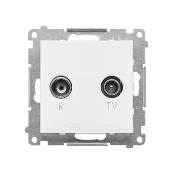 Elektrická zásuvka SIMON TAZ.01/111 Zásuvka anténní R-TV koncová (přístroj s krytem), 1x vstup: 5÷862 MHz bílá