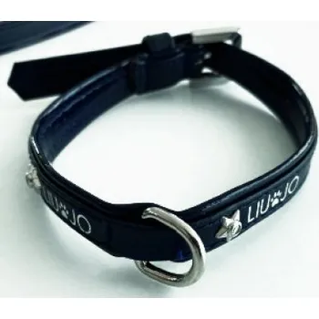 Obojek pro psa LIU JO Fluoreskující obojek z eco kůže šířka 1,5 cm obvod krku 28-33 cm tmavě modrá vel. M
